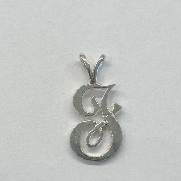 VTG STERLING SILVER SCRIPT INITIAL "J" PENDANT - Picture 1 of 6